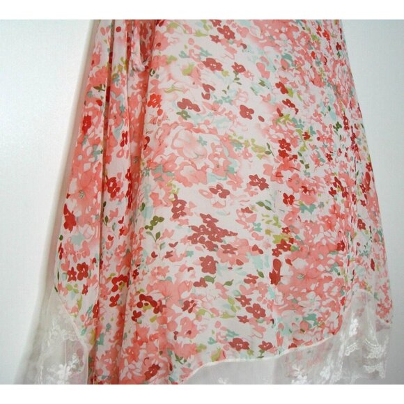 Cherry Floral Printed Lace Shrug Cover Up Lace Hem Women OSFM NWT All Jazzed Up - Picture 3 of 6